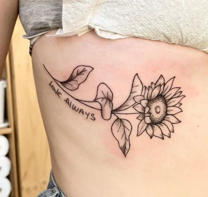 sunflower and love always tattoo