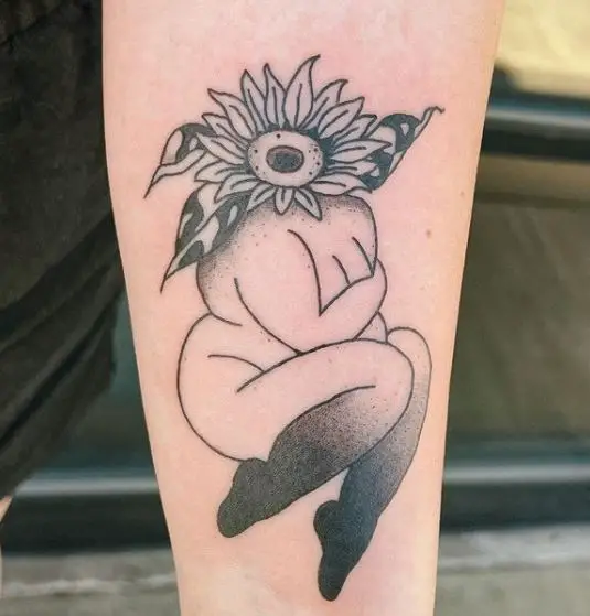 sunflower girl tattoo