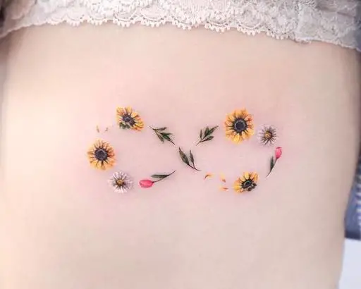 sunflower infinity sign tattoo