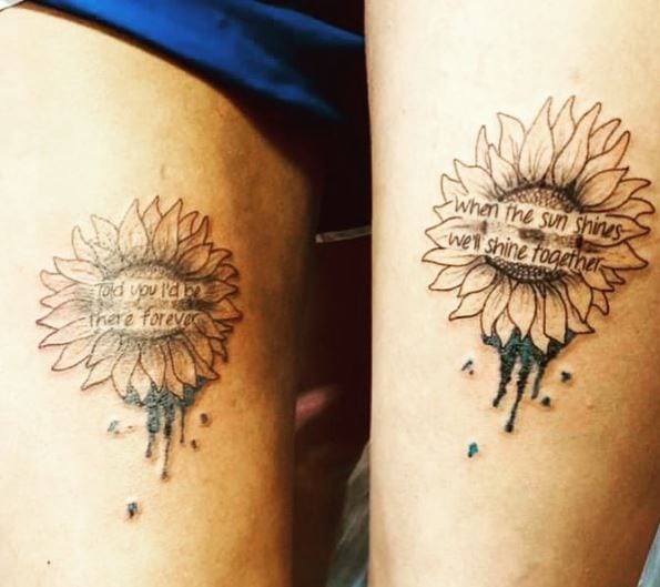 sunflower matching tattoos