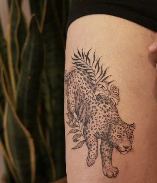 tiger tattoo on the leg