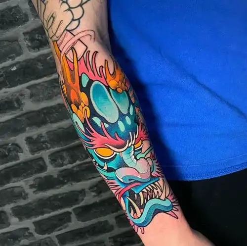 vibrant dragon tattoo design