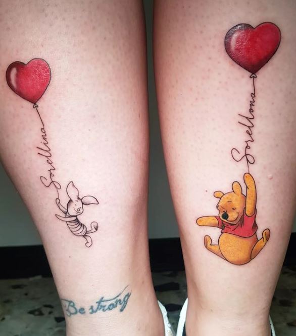 winnie the pooh and piglet sister tattoos