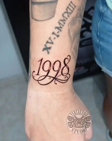 1998 Year Wrist Tattoo
