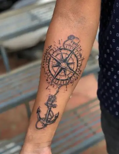 Abstract Anchor Wrist Tattoo