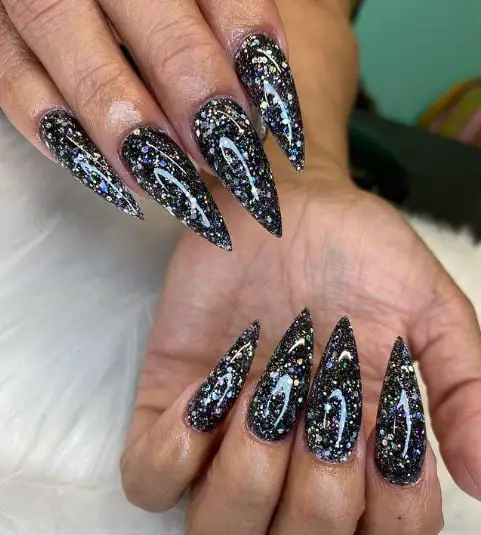 Black Stiletto Nails