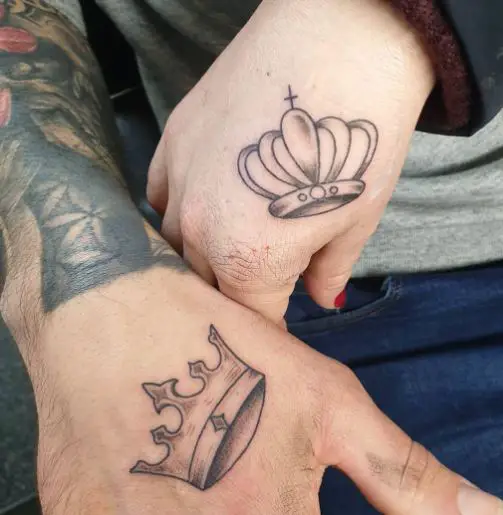 Black and Grey Crown Tattoo