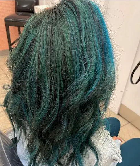 Blanched Teal Hair