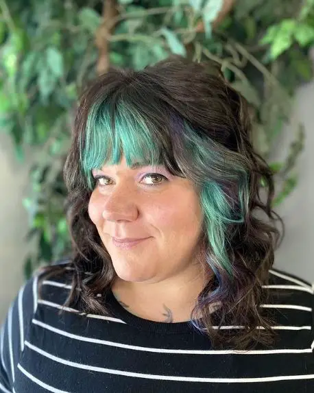 Black and Teal Hair Splashes