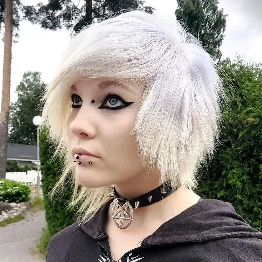 Blonde Messy Goth Emo Girl Bun Hair