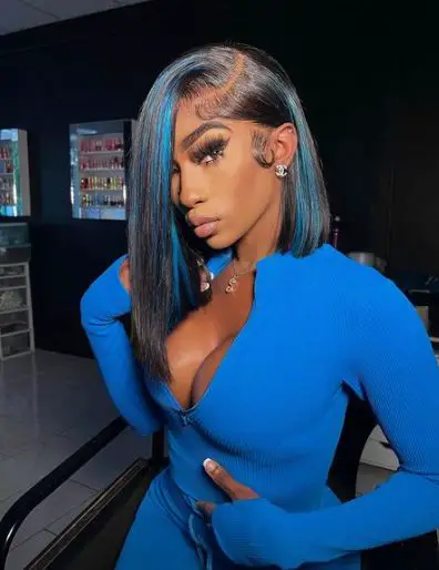 Blue Highlights On Black Bob Hairstyles