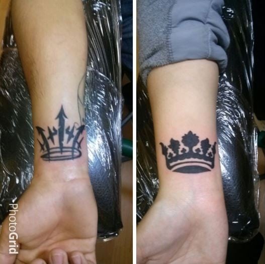 Bold Black Crown Tattoo for Wrist