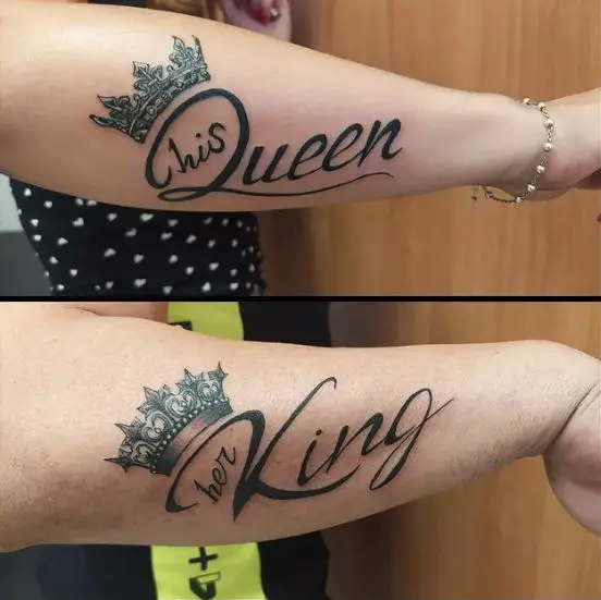 Bold Inked King Queen with Crown