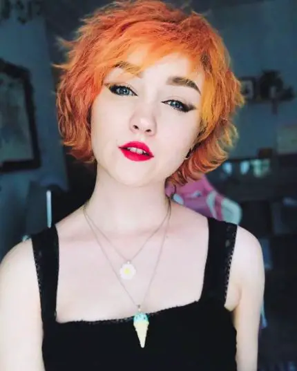 Burnt Orange Emo Hair
