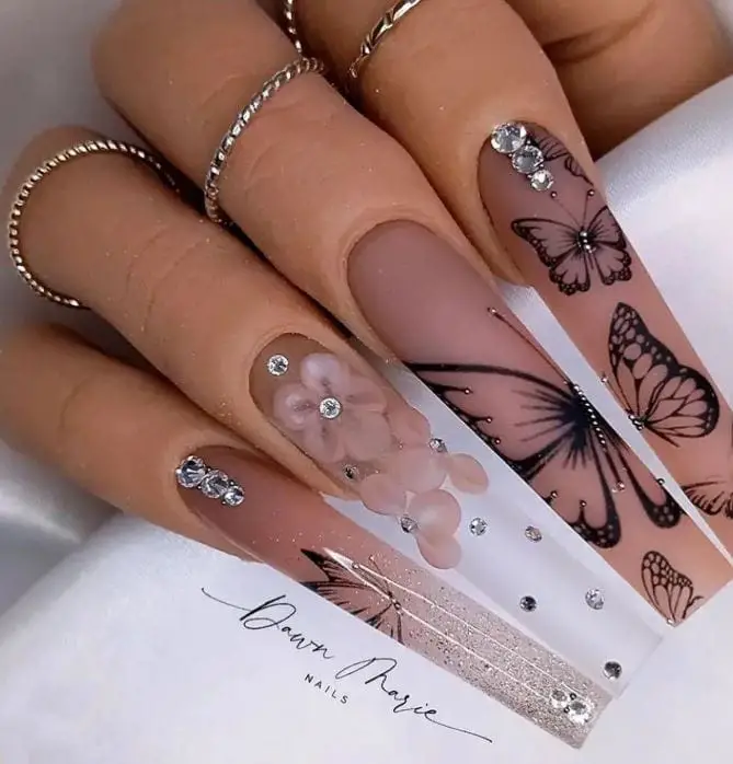 Clean and Classy Diamond Nails