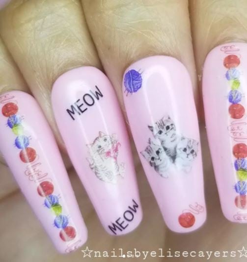 Coffin Meow Cat Nail Art