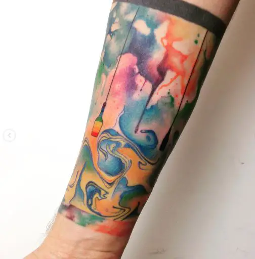 Colorful Abstract Sleeve Tattoo