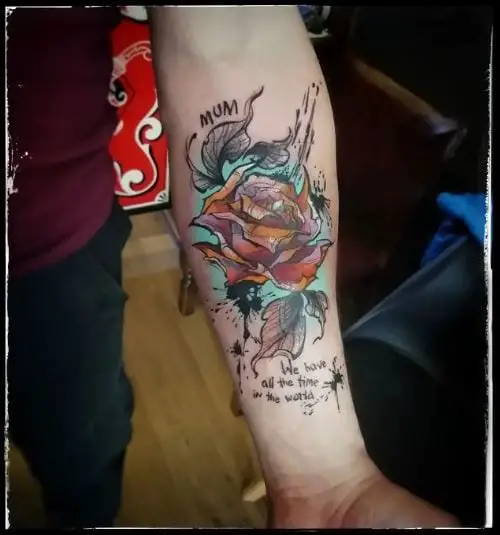 Colorful Floral Tattoo