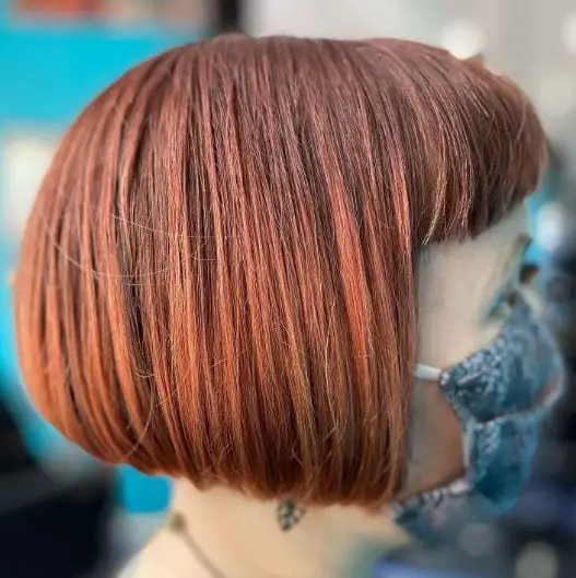 Copper Blunt Wedge Bob Haircut