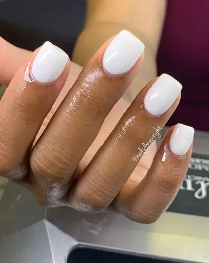 Cute White Acrylic Nails
