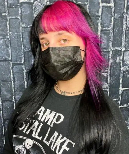 Cutie pink and black hair