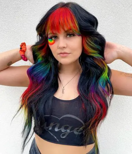 Dark Rainbow Emo Hairstyle