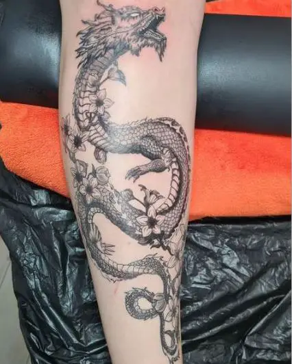 Dragon Shin Tattoo