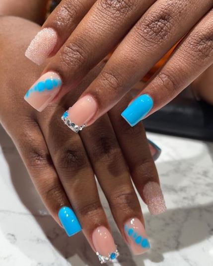 Fabulous Blue Acrylic Nails