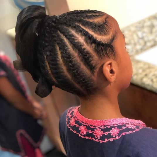 Feed In Flat Twists Updo For Kids