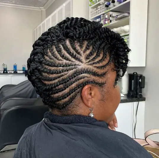 Flat Twist Hair With Braided Ends