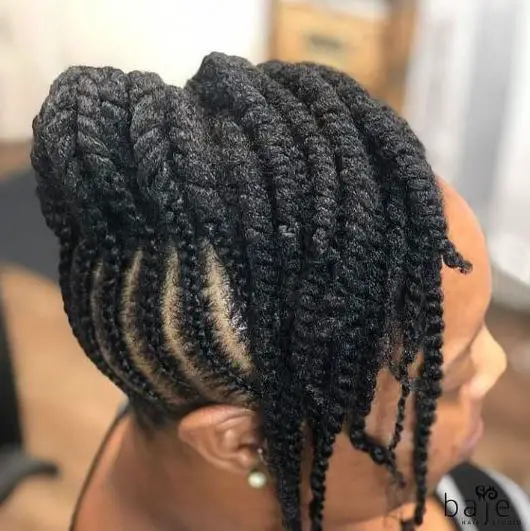 Flat Twists Updo With Free Strands
