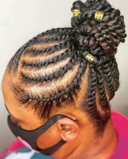 Flat Twists with Middle Bun
