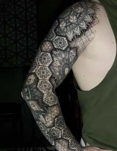Floral Pattern Sleeve Tattoo