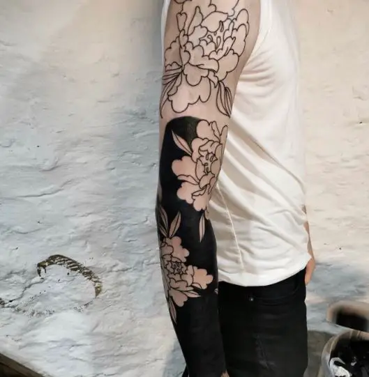 Floral Pattern on Blacked Out Sleeve