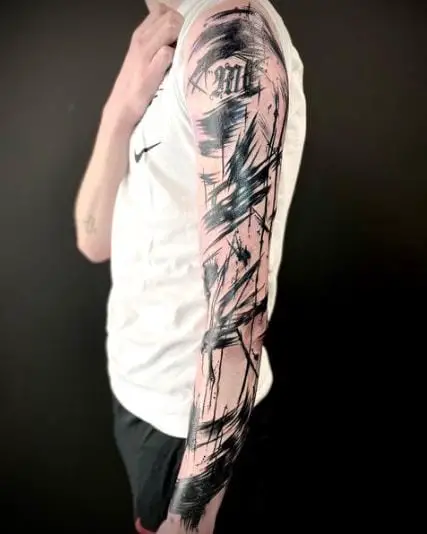Full abstract sleeve tattoo piece