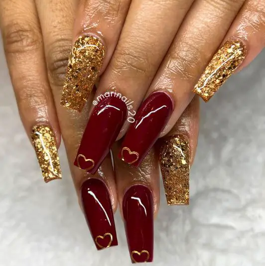 Gold Glitter and Heart