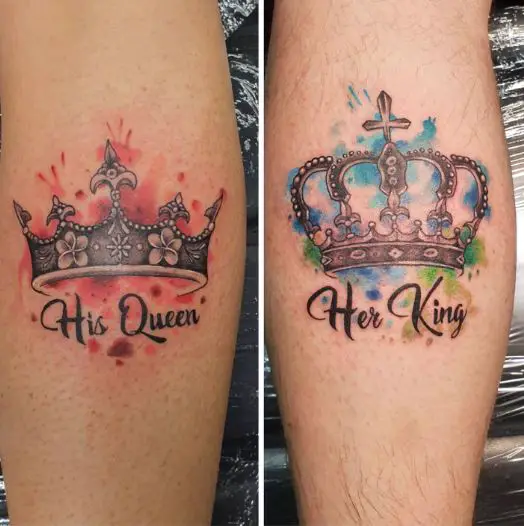 fashionoid King And Queen With Crown Waterproof Temporary Tattoo