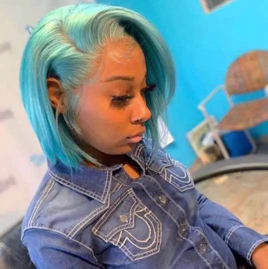 Icy Blue Bob Hairstyle