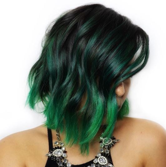 Jewel Green Ombre Hair