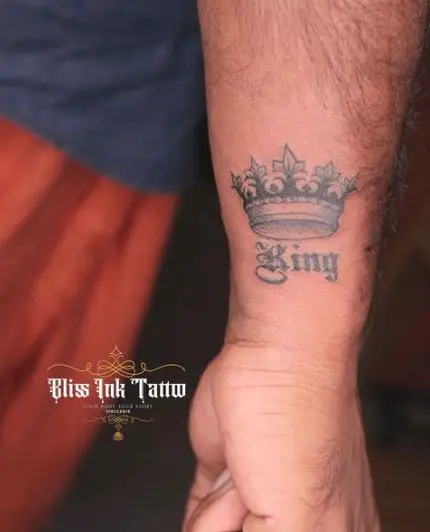King Crown Wrist Tattoo