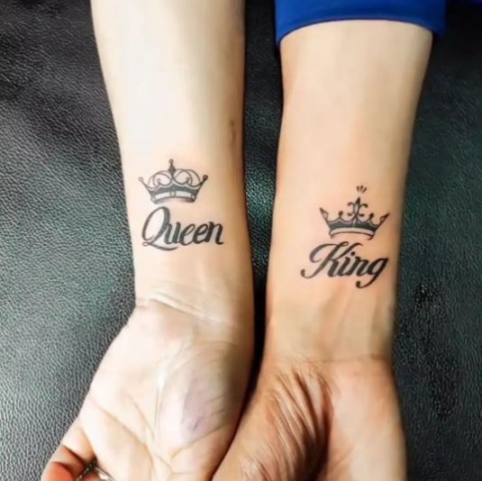 King and Queen Wrist Tattoo