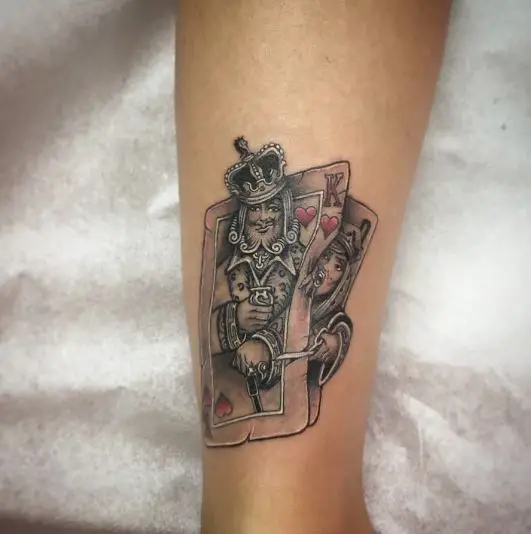 King and Queen Playing Cards Tattoo