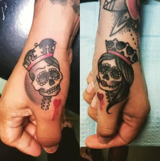 King and Queen Skeletons Tattoo