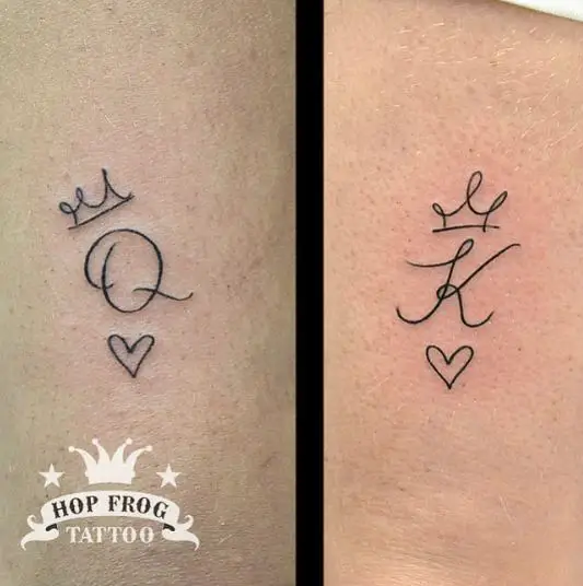 King and Queen Tattoo with Cute Tiara