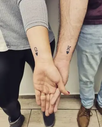 King and Queen Tattoo-couple Matching Tattoo-meaningful Tattoo 