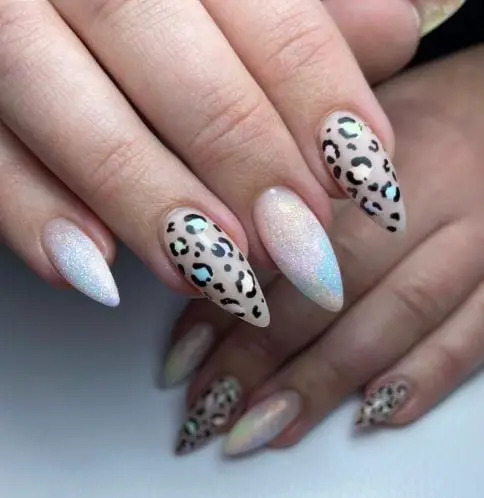 Leopard Print Pastel Nail