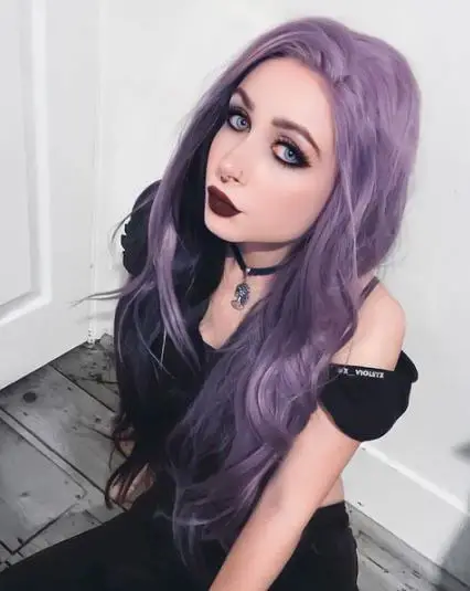 Lilac Emo Hair With Dark Tips