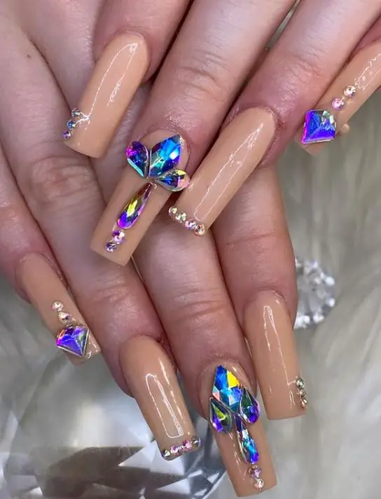 Mocha Diamond Nails