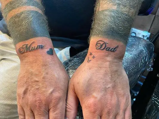 Mum Dad Wrist Tattoo