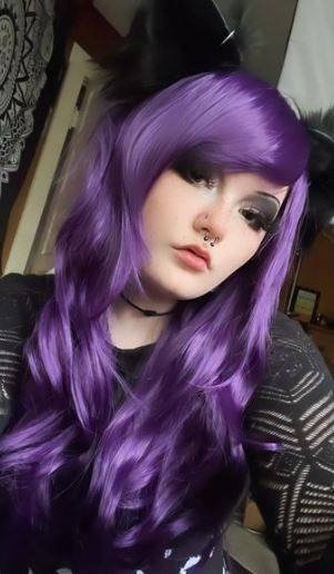 Plain Purple Emo Hair